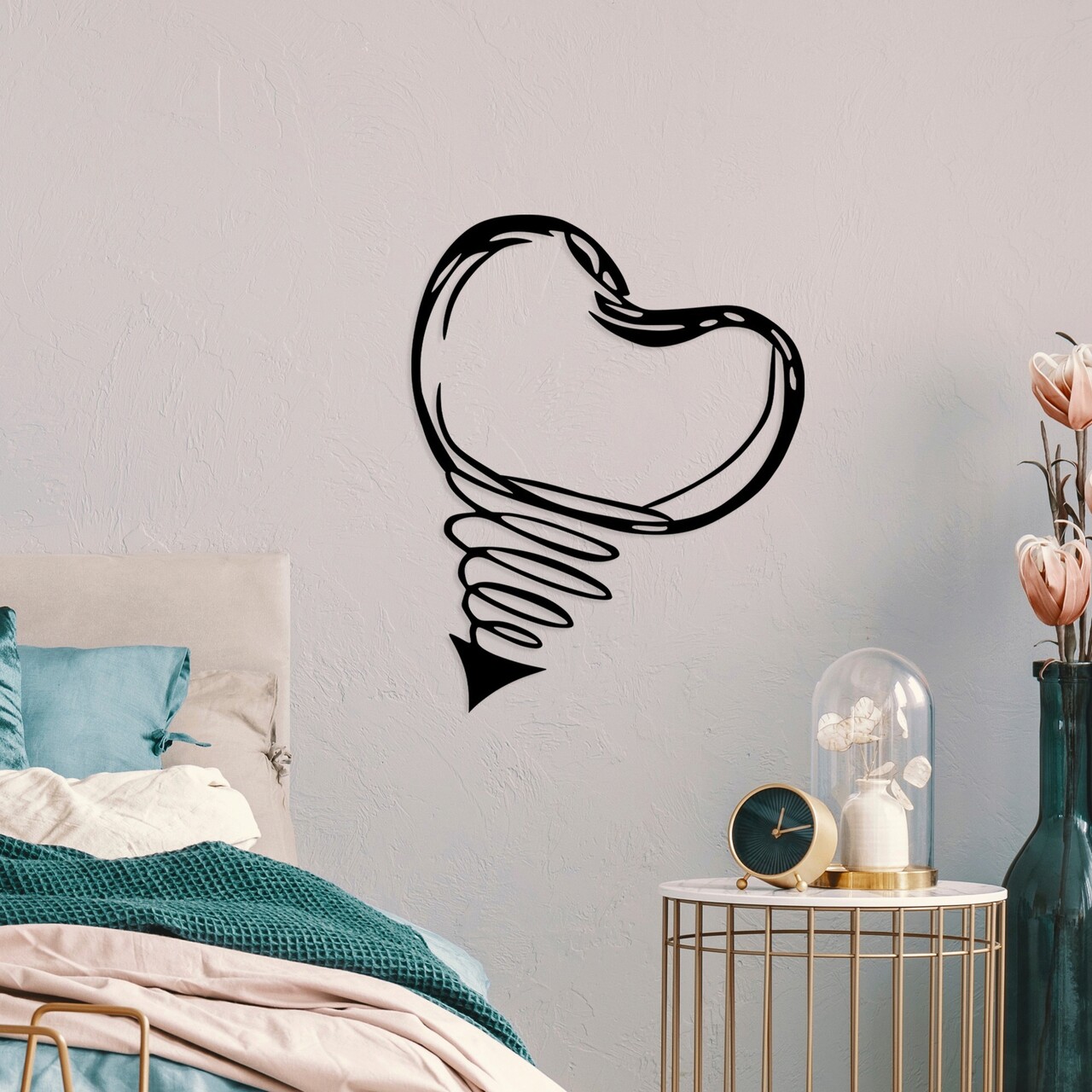 Decoratiune de perete, Fall In Love, Dimensiune: 55 x 70 cm, Negru - imagine 6